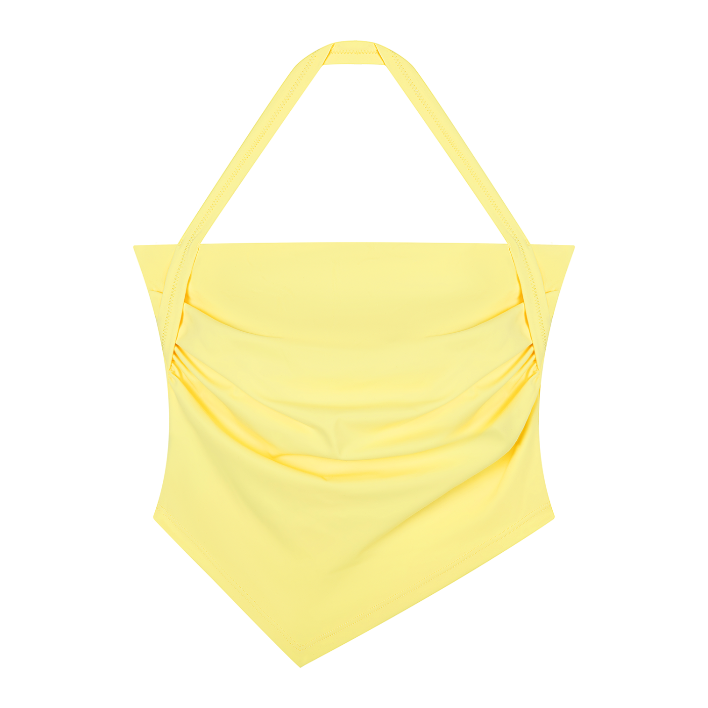 Women's Ruched Halter Neck Tank Top | Built-In Padded Crop Tank
