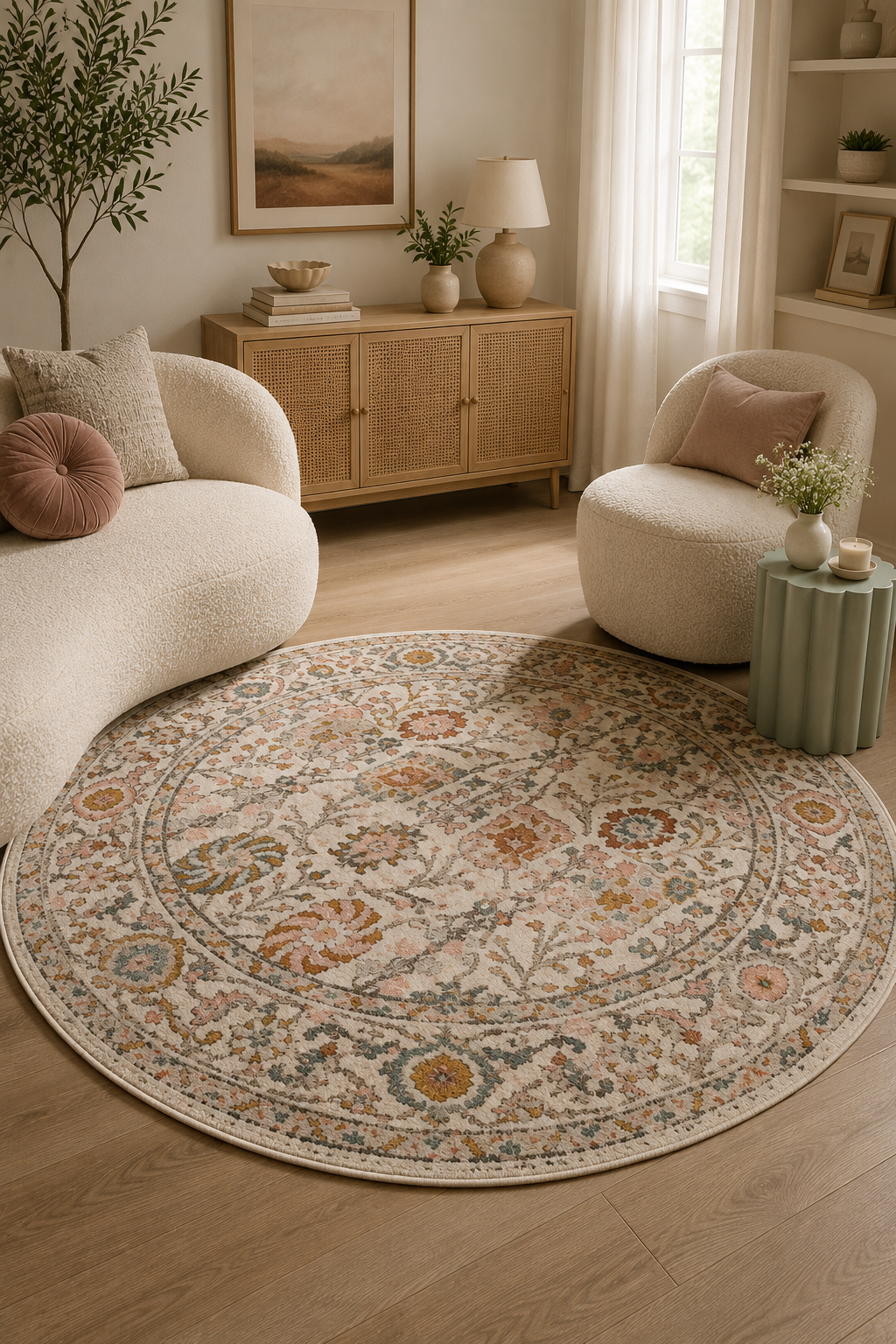 Herstmonceux Vintage Traditional Floral Area Rug