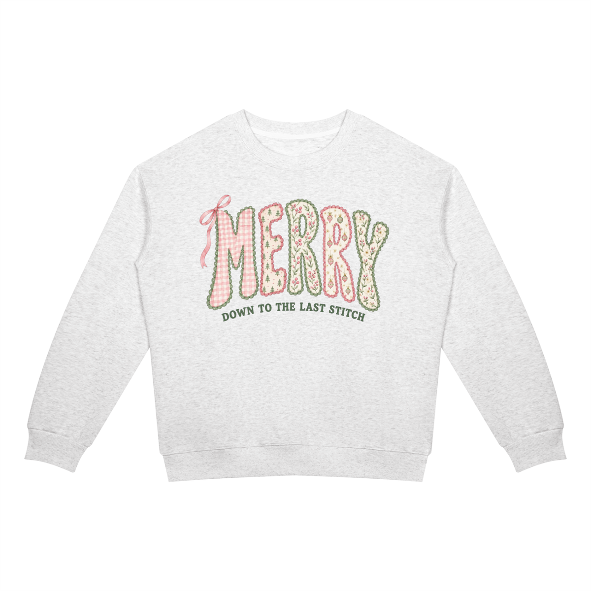Merry Down to the Last Stitch Unisex Christmas Crewneck Sweatshirt