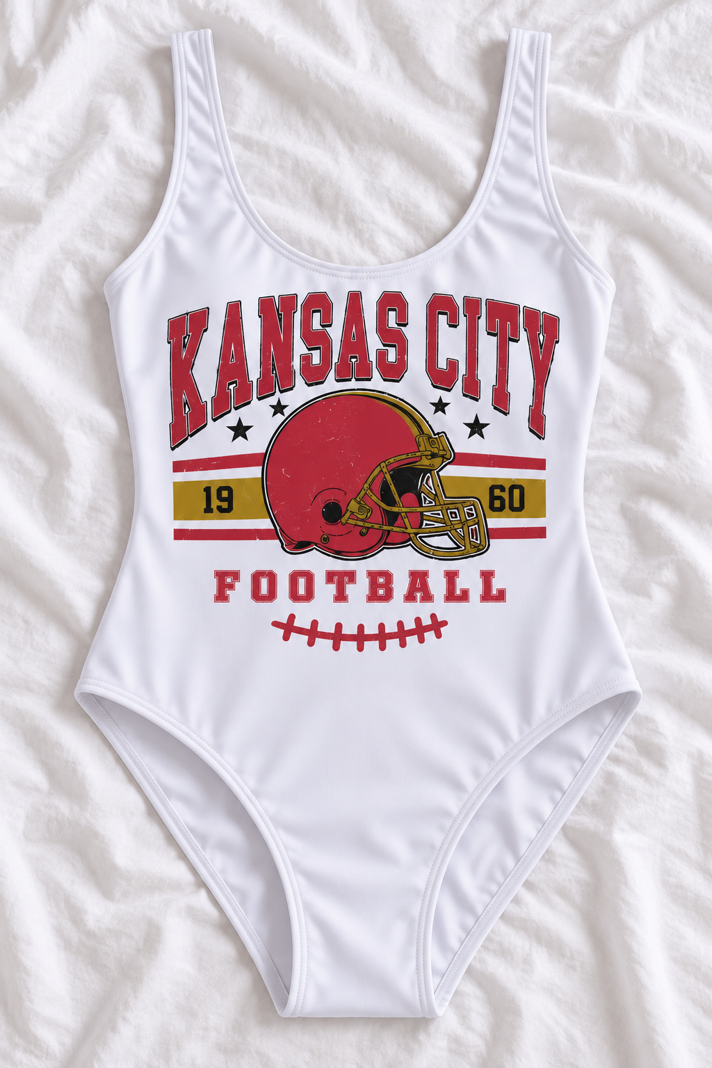 Kansas City Football One-Piece Swimsuit – Women’s Game Day Swimwear