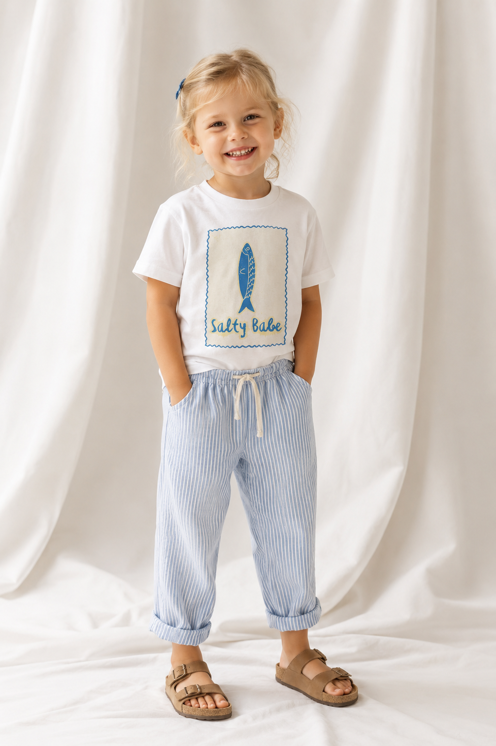 Toddler T-Shirt — 'Salty Babe' Beach Fish Graphic