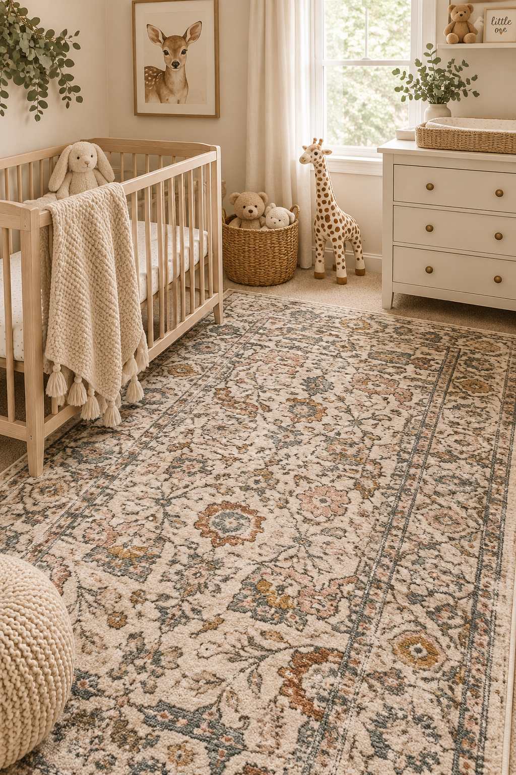 Herstmonceux Vintage Traditional Floral Area Rug