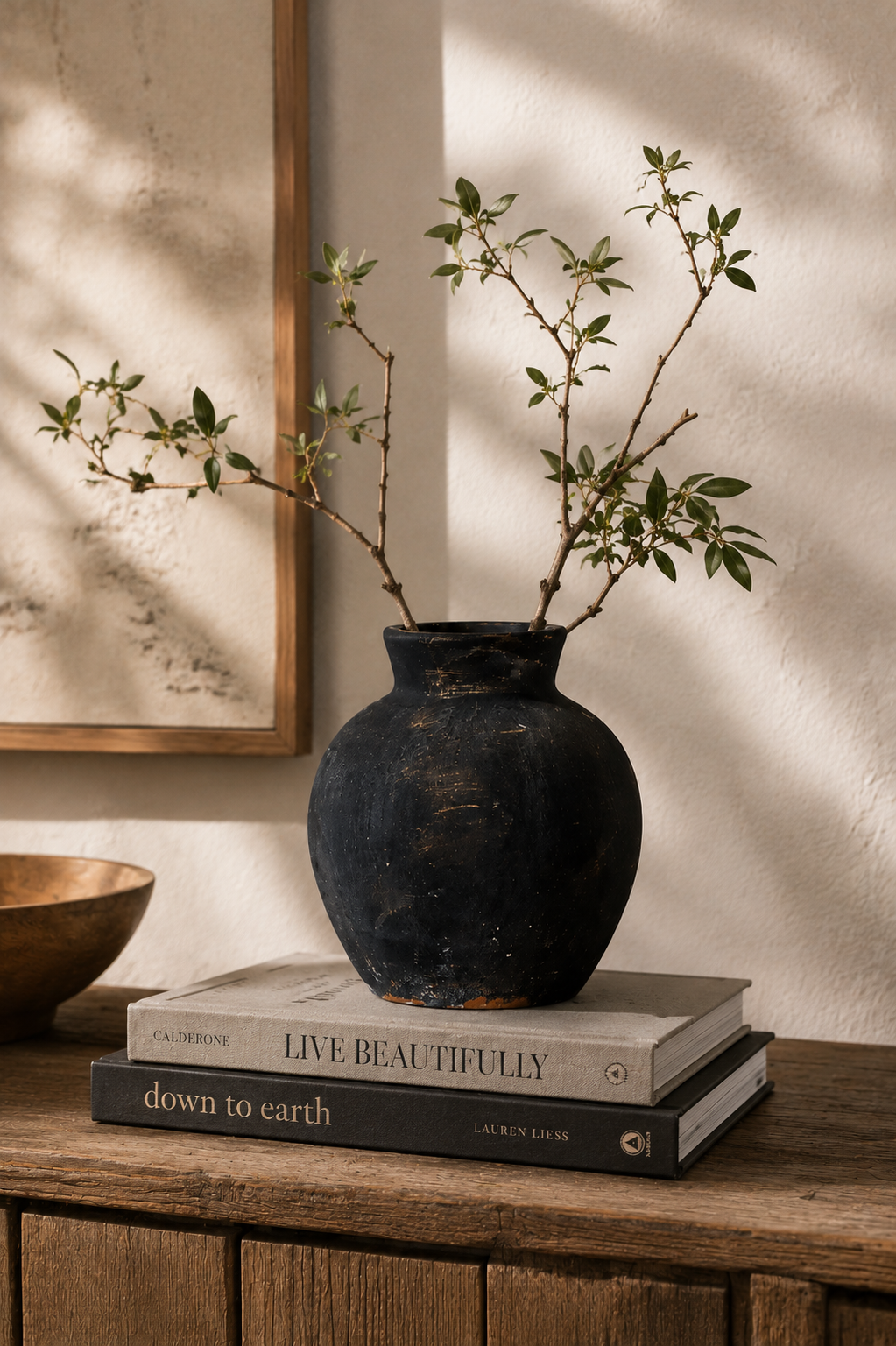 Rustic Wabi Sabi Ceramic Vase – Vintage Textured Decorative Vase