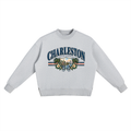Charleston South Carolina Vintage Graphic Fleece Side Slit Crewneck Sweatshirt – Coastal Southern Aesthetic