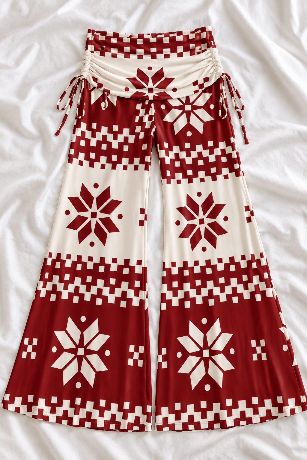 Festive Christmas Wide Leg Palazzo Pants – Women’s Holiday Stretch Pants