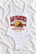 San Francisco Football One-Piece Swimsuit – Women’s Game Day Swimwear