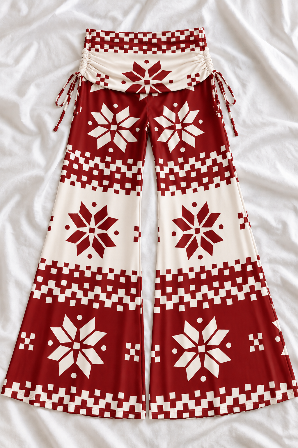 Festive Christmas Wide Leg Palazzo Pants – Women’s Holiday Stretch Pants
