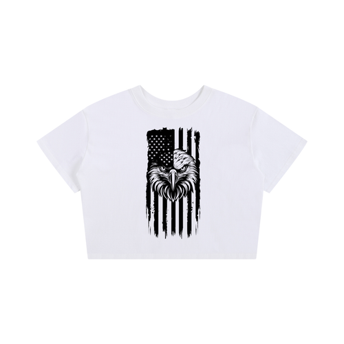 American Eagle Women's Baby Crop Tee | Patriotic Cotton Crop Top