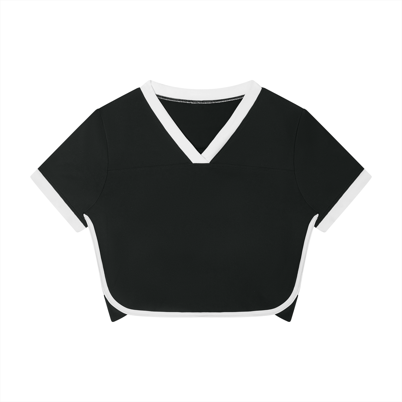 Women's Color Block Performance Crop T-Shirt | Athletic Workout Activewear Top