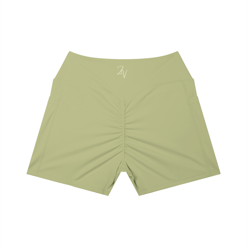 Women's High Rise Pocket Biker Shorts | Athletic Performance Workout Shorts