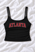 Atlanta Football Double-Strap Twist-Back Crop Tank – Women’s Game Day Top