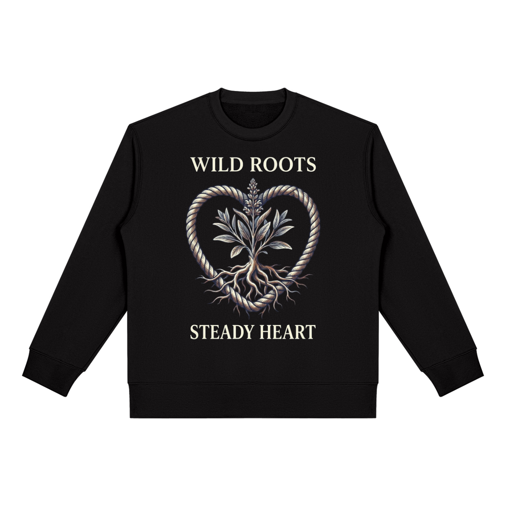 Wild Roots Steady Heart Graphic Sweatshirt – Vintage Botanical Western Crewneck