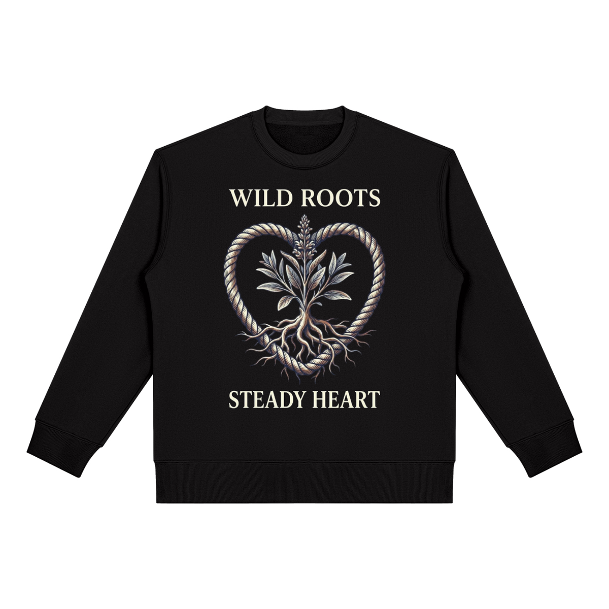 Wild Roots Steady Heart Graphic Sweatshirt – Vintage Botanical Western Crewneck