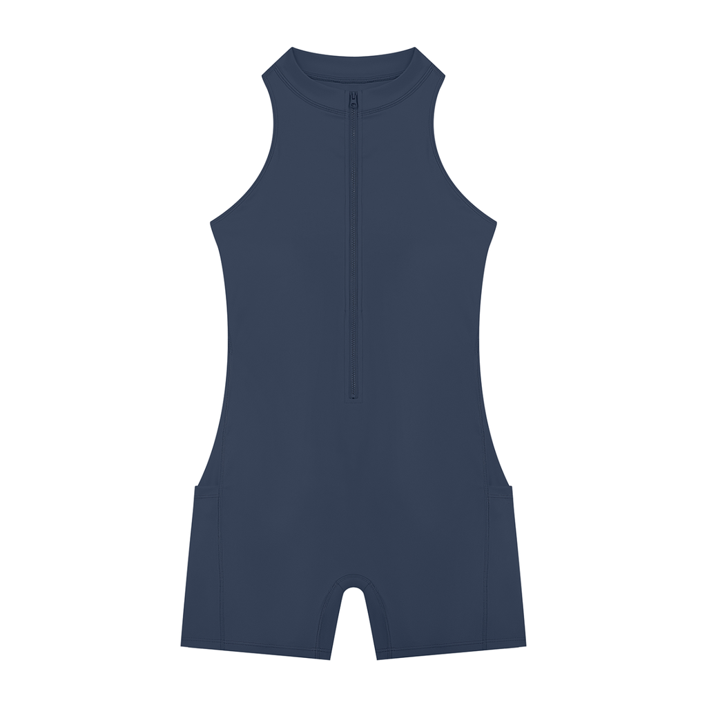 Women's Quarter-Zip Romper | Athletic One-Piece Activewear