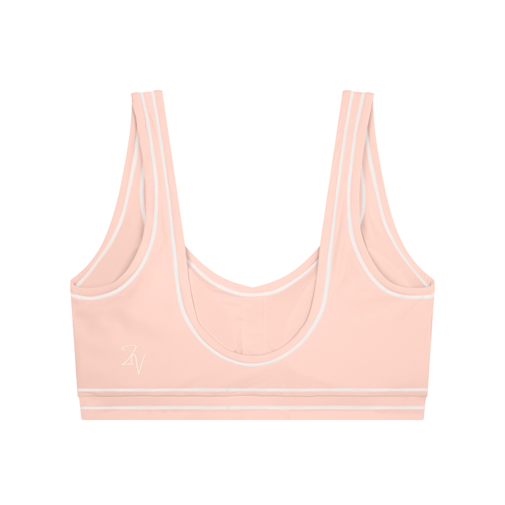 Topstitched Sports Bra with Built-In Padding | Women's Supportive Workout Bra