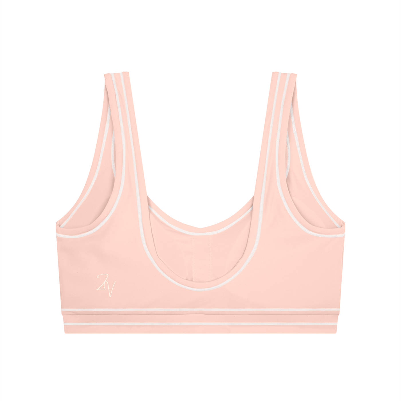 Topstitched Sports Bra with Built-In Padding | Women's Supportive Workout Bra