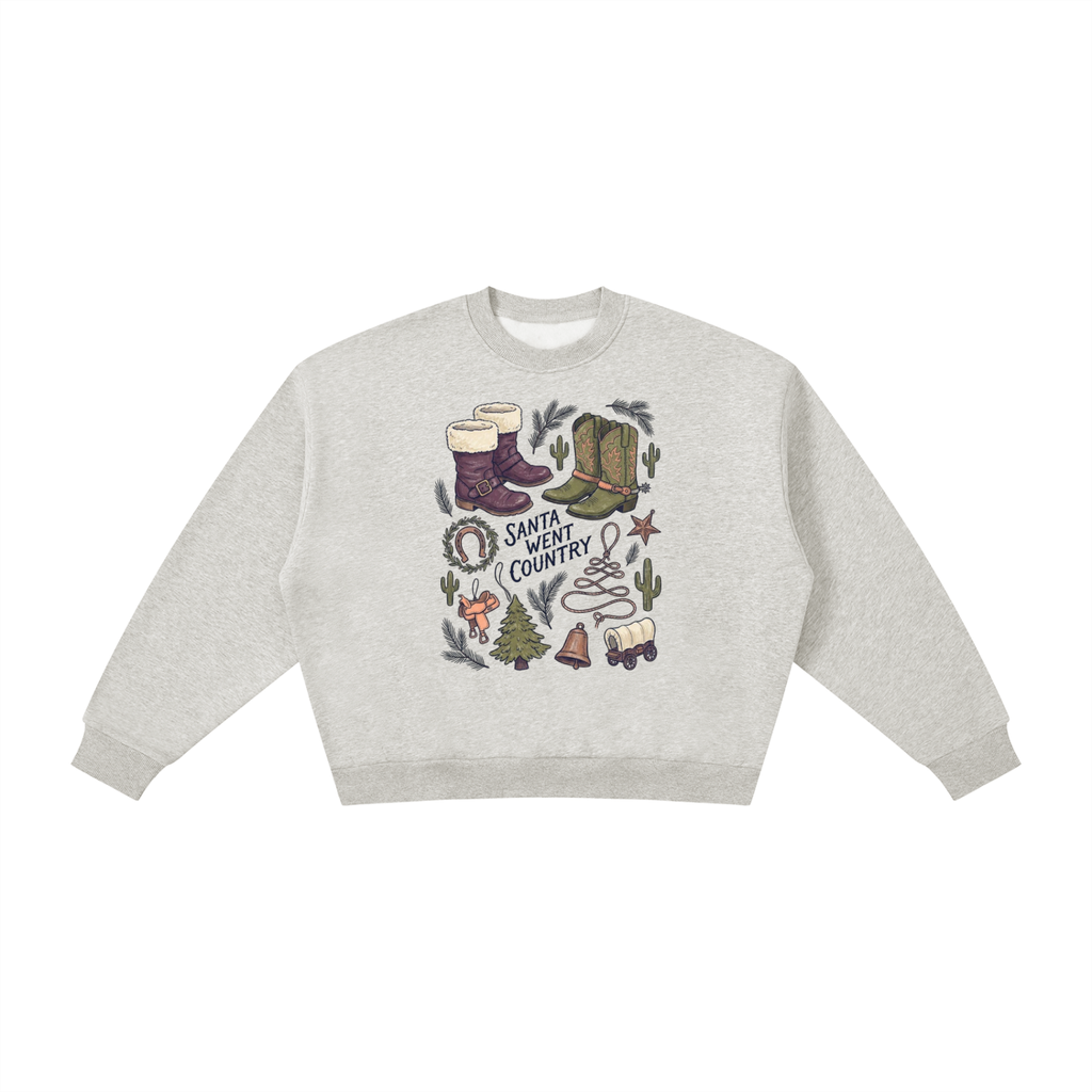Santa Went Country Christmas Sweatshirt – Western Holiday Fleece Crewneck