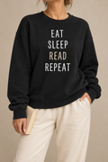 Eat Sleep Read Repeat Sweatshirt – Unisex Book Lover Graphic Crewneck