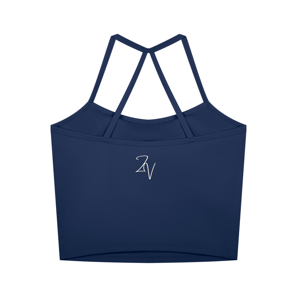 Women's Cross Back Active Crop Tank | Built-In Padded Workout Top