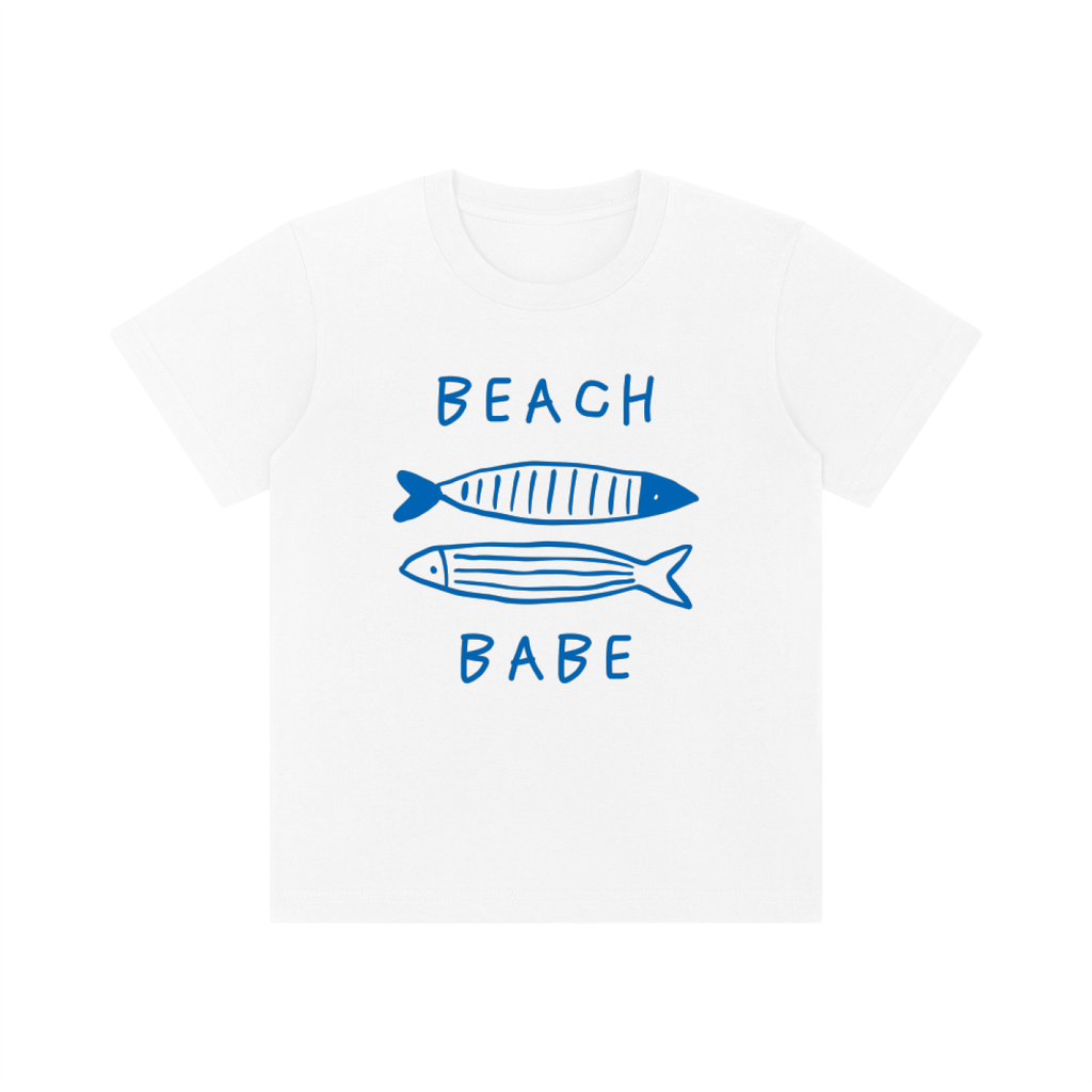 Beach Babe Kids Cotton Tee | Cute Beach Graphic T-Shirt for Toddlers & Youth