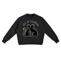 All Is Calmish Cat Sweatshirt – Vintage Black Cat Graphic Fleece Crewneck