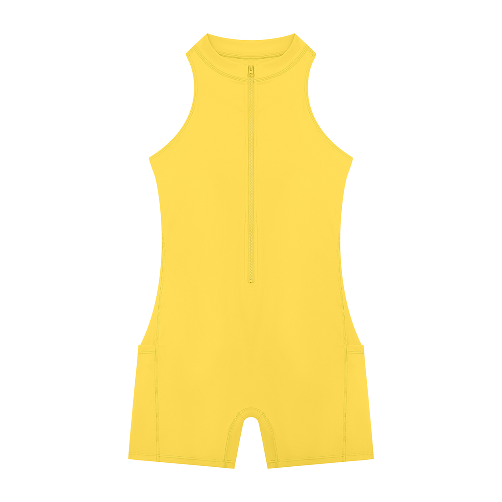 Women's Quarter-Zip Romper | Athletic One-Piece Activewear