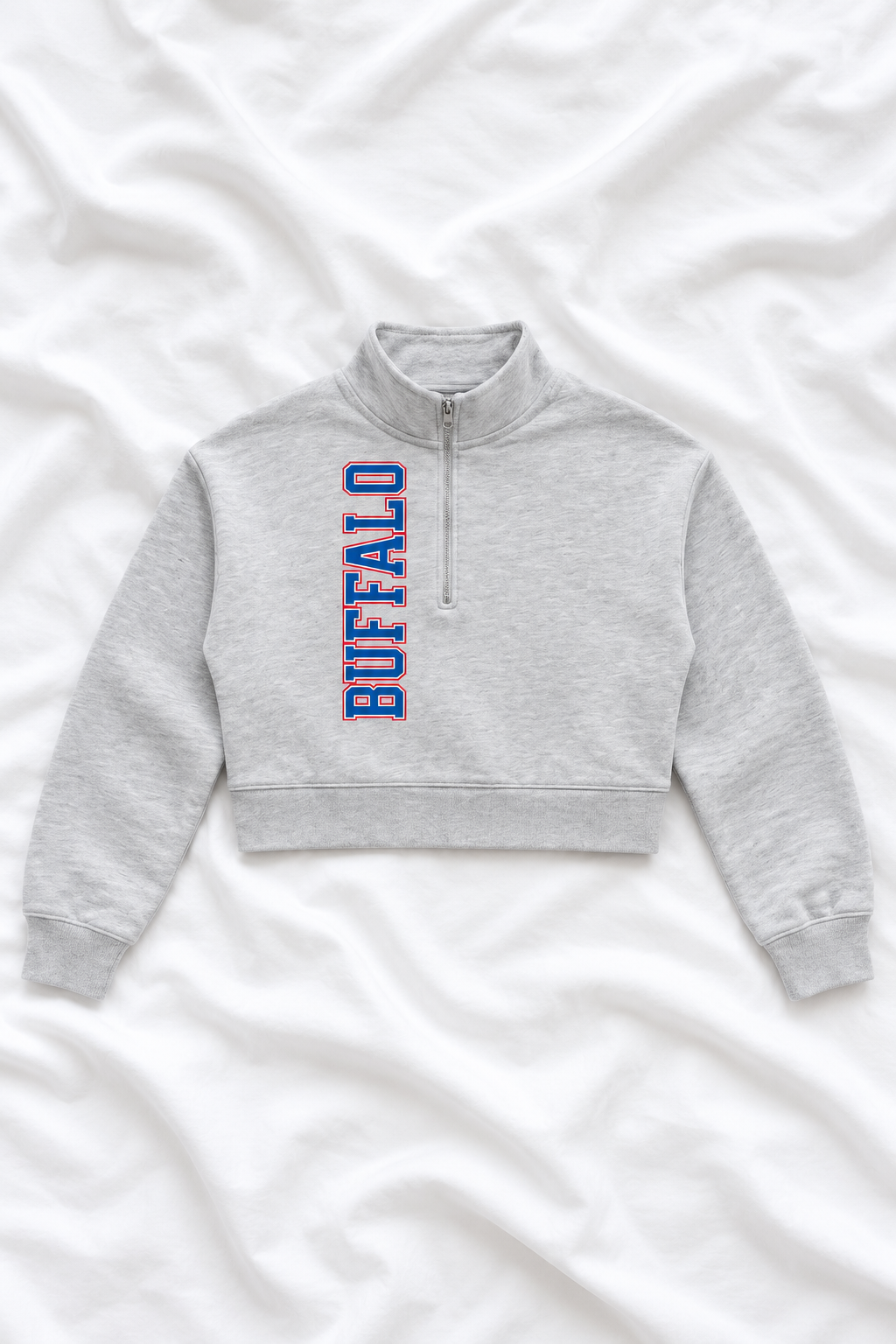 Buffalo Football Cropped Quarter-Zip Sweatshirt – Women’s Game Day Pullover