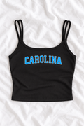 Carolina Football Double-Strap Twist-Back Crop Tank – Women’s Game Day Top