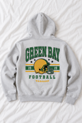 Vintage Green Bay Football Oversized Hoodie | Retro Game Day Graphic Sweatshirt | Green & Gold Football Pullover