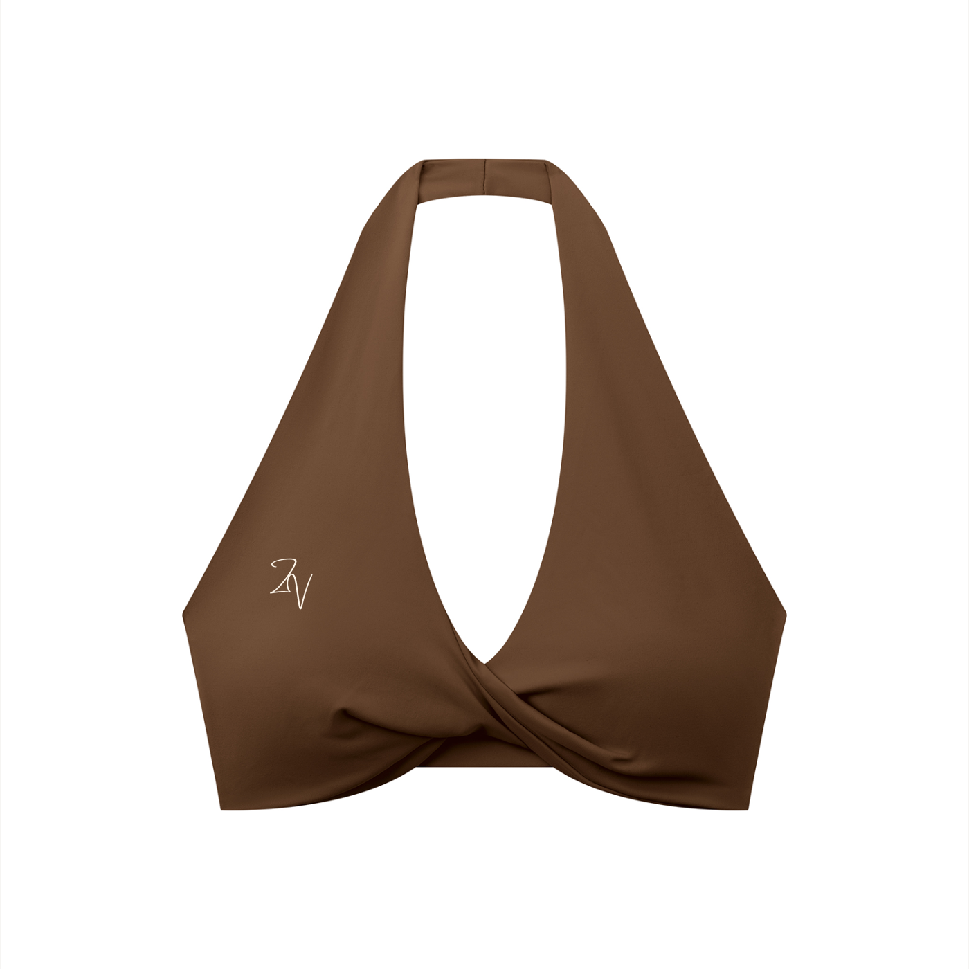 Women's Pleated Halter Sports Bra | Built-In Padded Athletic Workout Bra