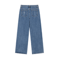 Women's Wide Leg Denim Jeans | High Rise Loose Fit Vintage Wash Jeans