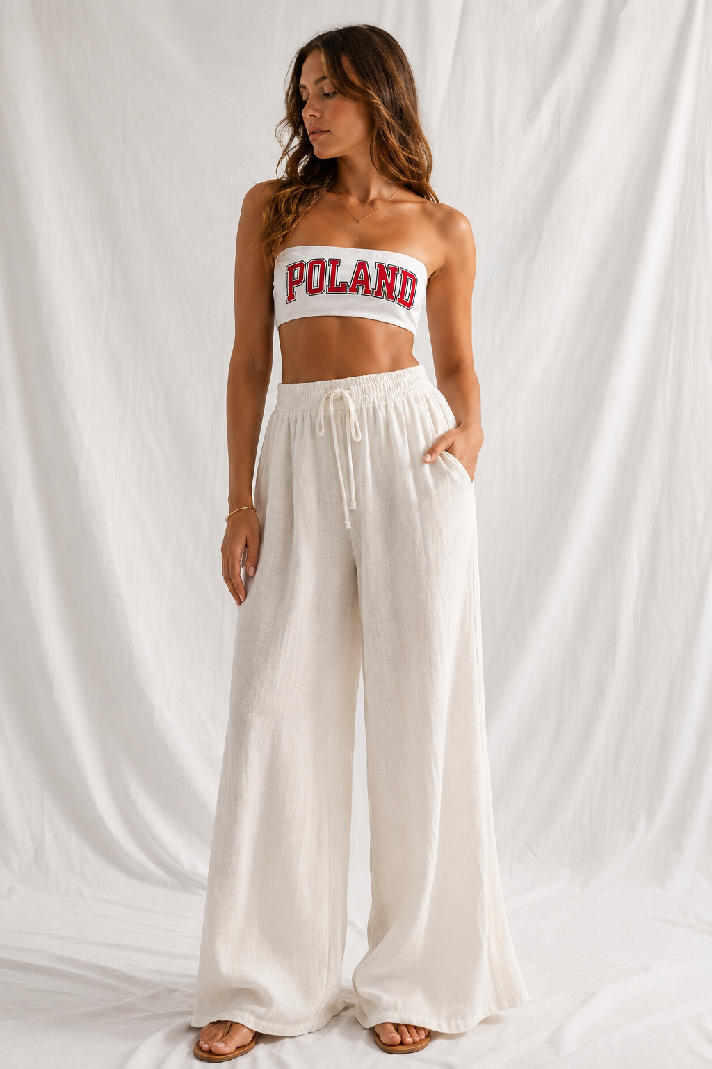 Women's Poland Bandeau Bikini Top | Strapless Swim Top