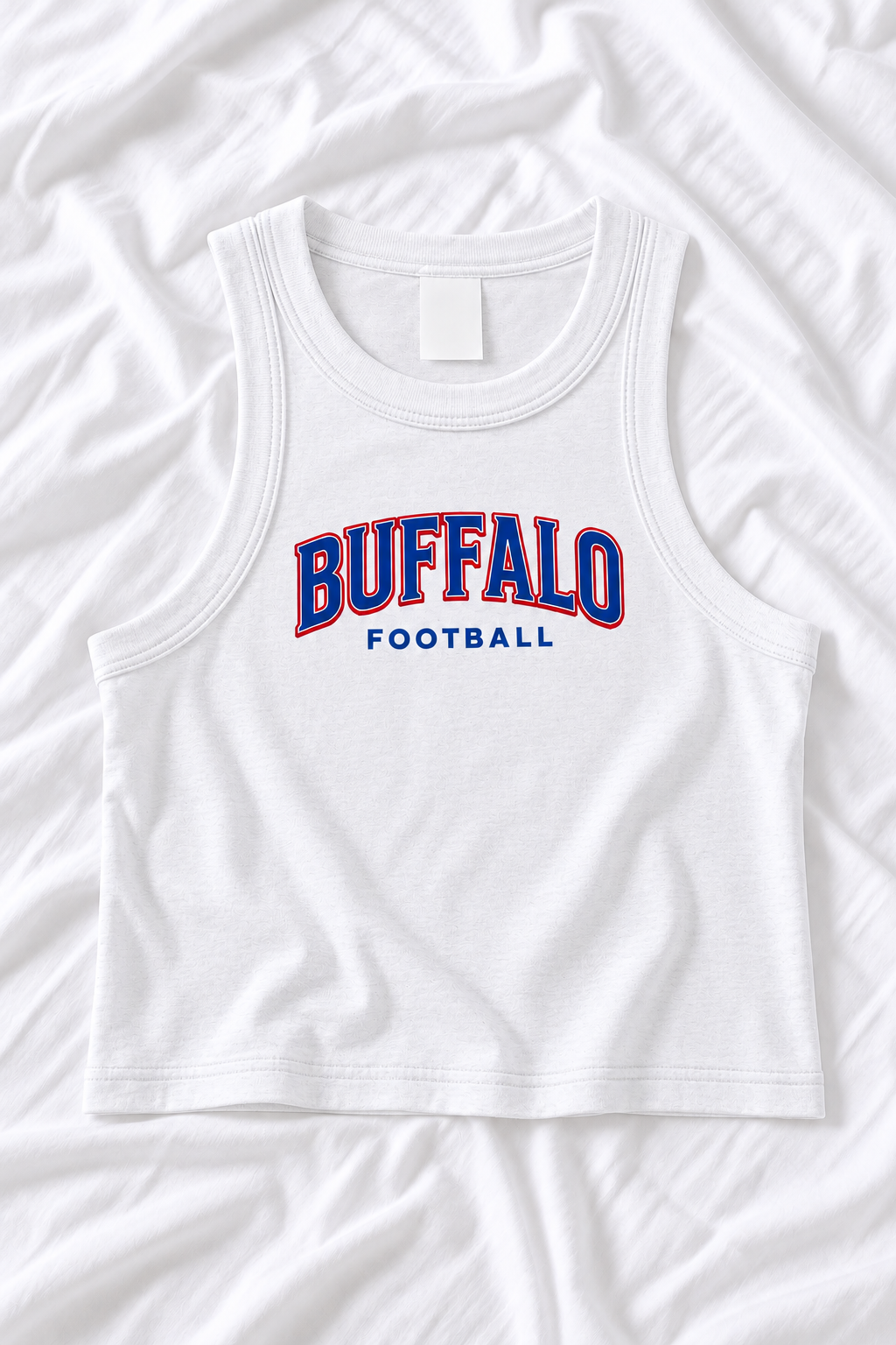 Buffalo Women's Snow Washed Cropped Tank Top – Football Game Day Sleeveless Top