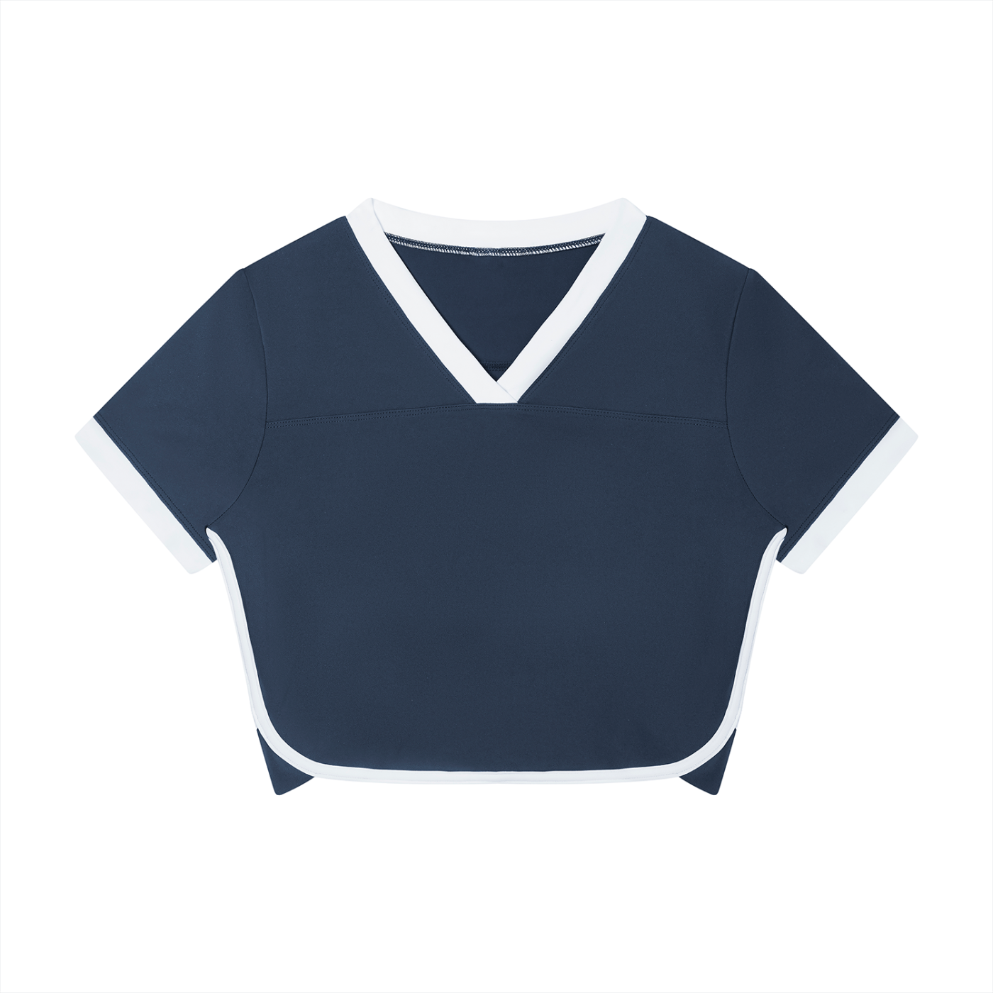 Women's Color Block Performance Crop T-Shirt | Athletic Workout Activewear Top