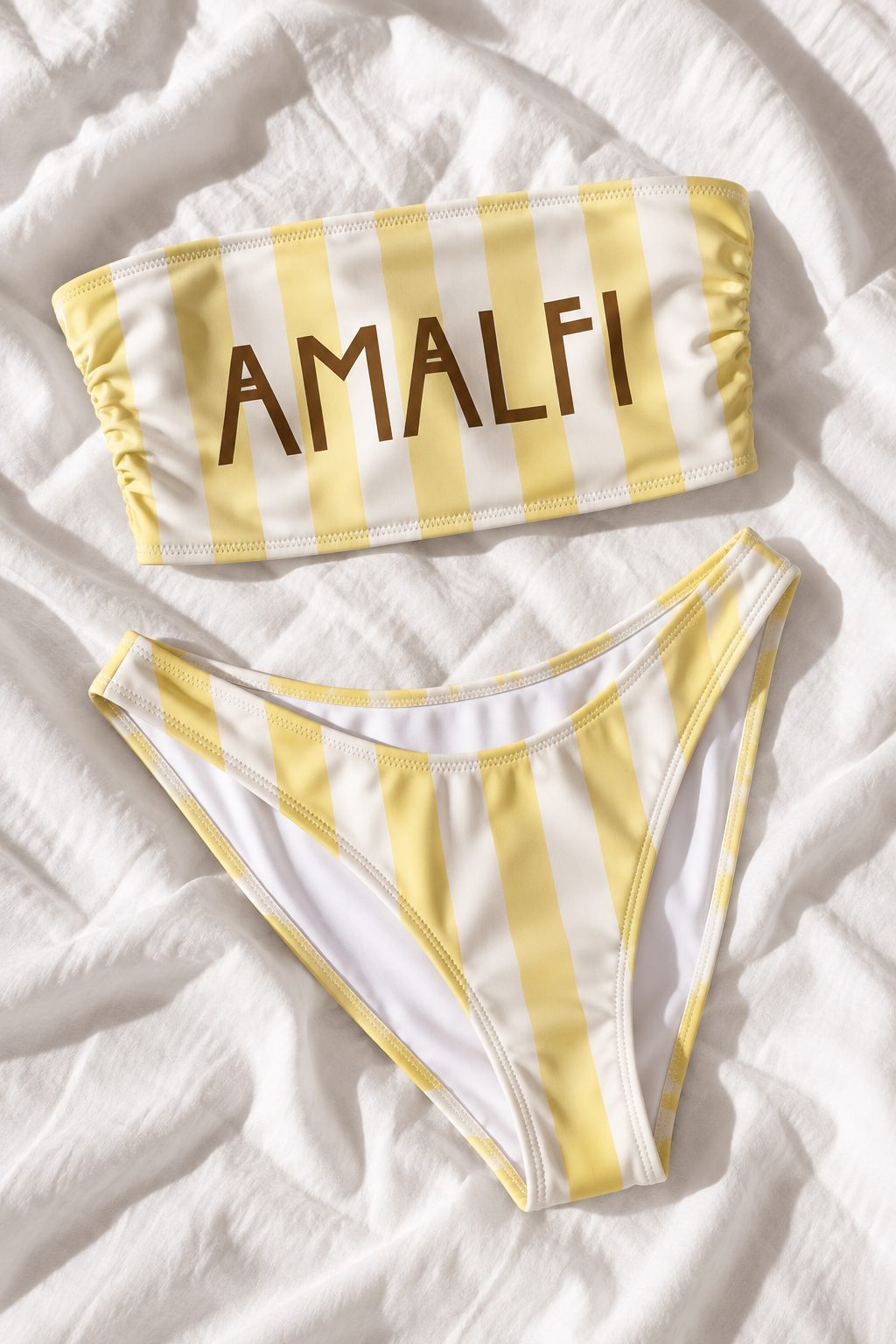 Amalfi Bandeau Bikini Set – Striped Italian Summer Swimsuit