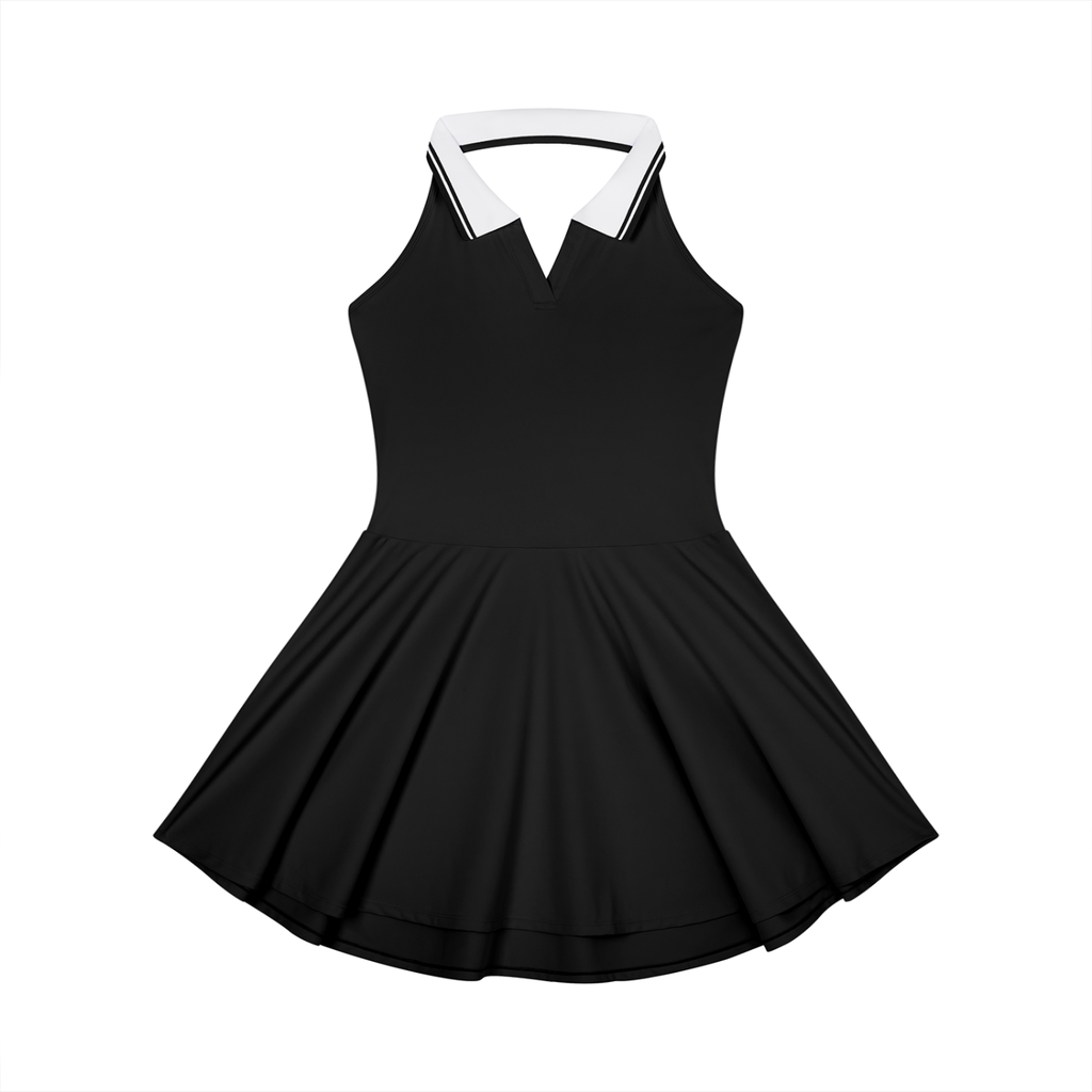 Women's Collared Halter A-Line Athletic Dress | Sleeveless Tennis & Golf Dress