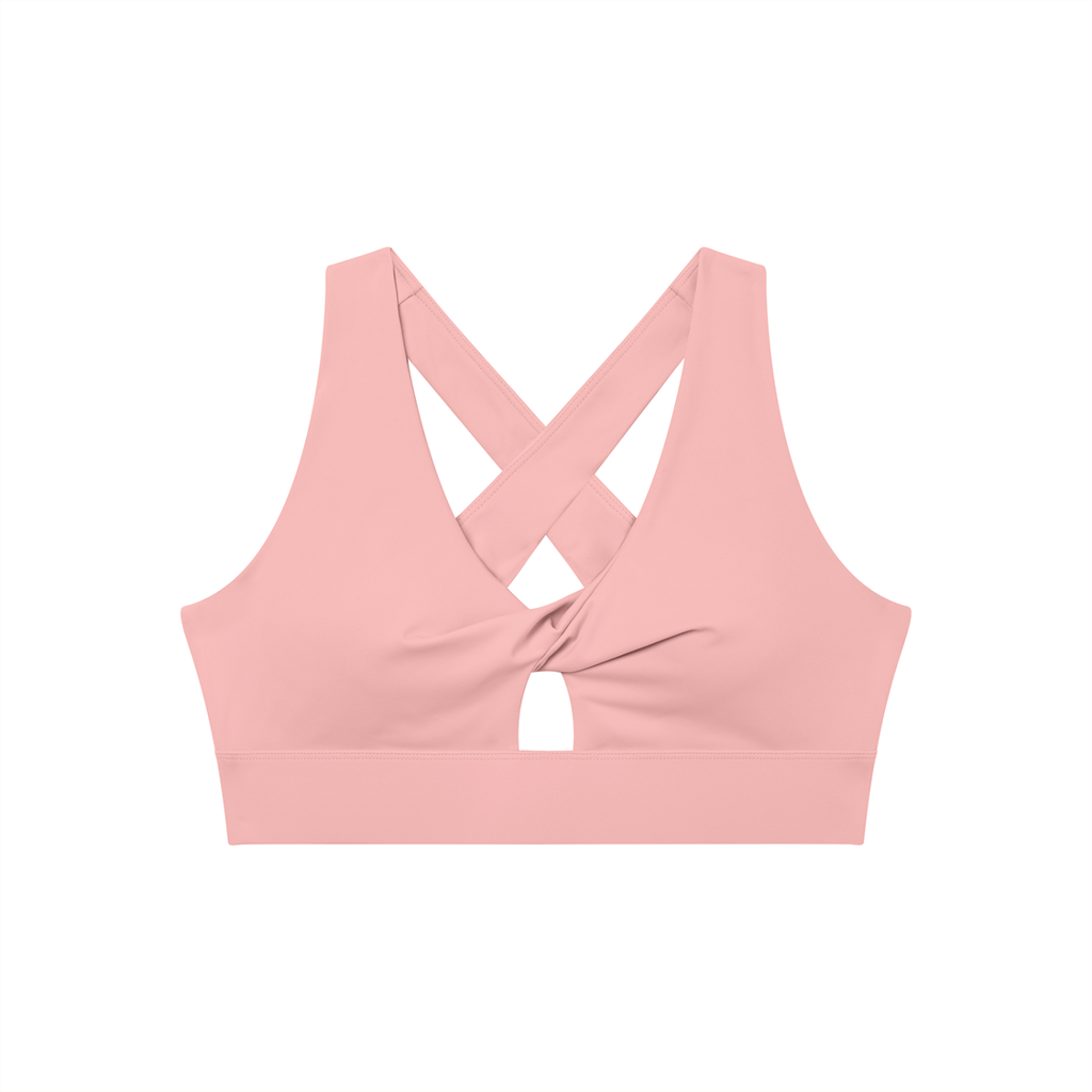 Women's Twist Front V-Neck Sports Bra | Built-In Padded Athletic Workout Bra