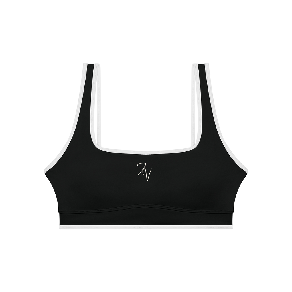 Women's Color Block Sports Bra | Built-In Padded Athletic Workout Bra