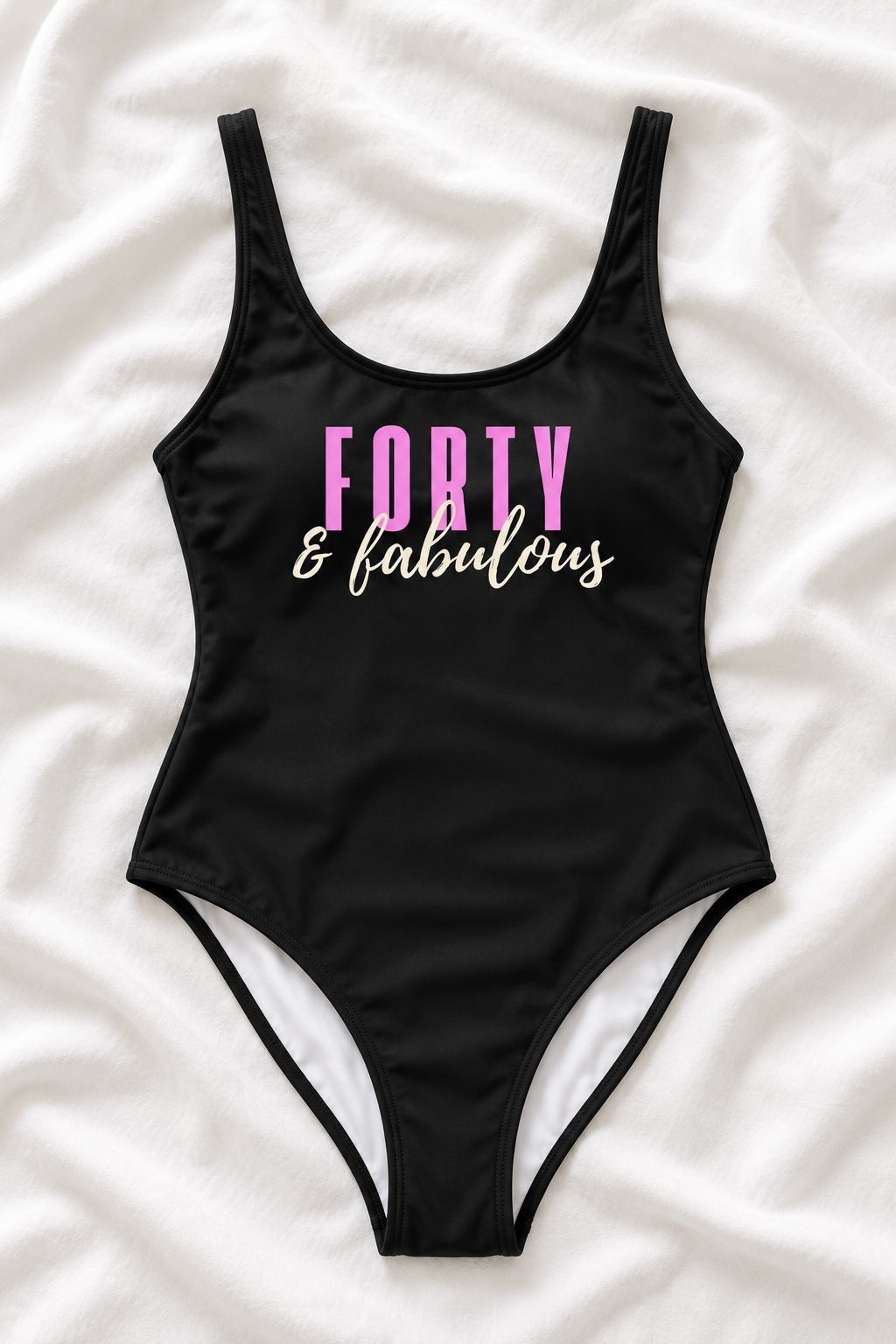 Forty & Fabulous One-Piece Swimsuit – Women’s 40th Birthday Swimwear