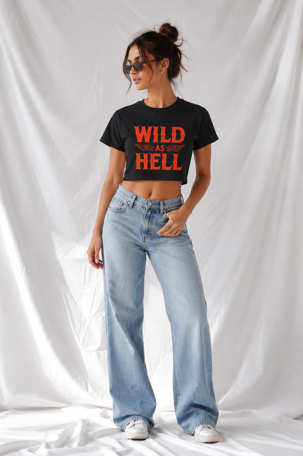 Wild as Hell Women's Baby Crop Tee | Western Cotton Crop Top