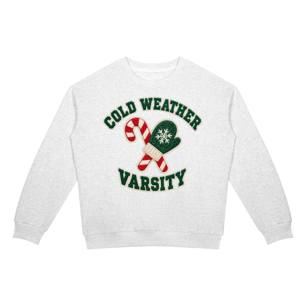 Cold Weather Varsity Unisex Christmas Crewneck Sweatshirt
