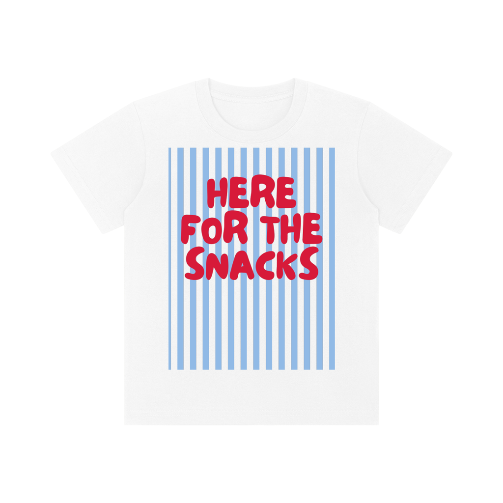 Here for the Snacks Kids Tee | Soft 100% Cotton Graphic T-Shirt