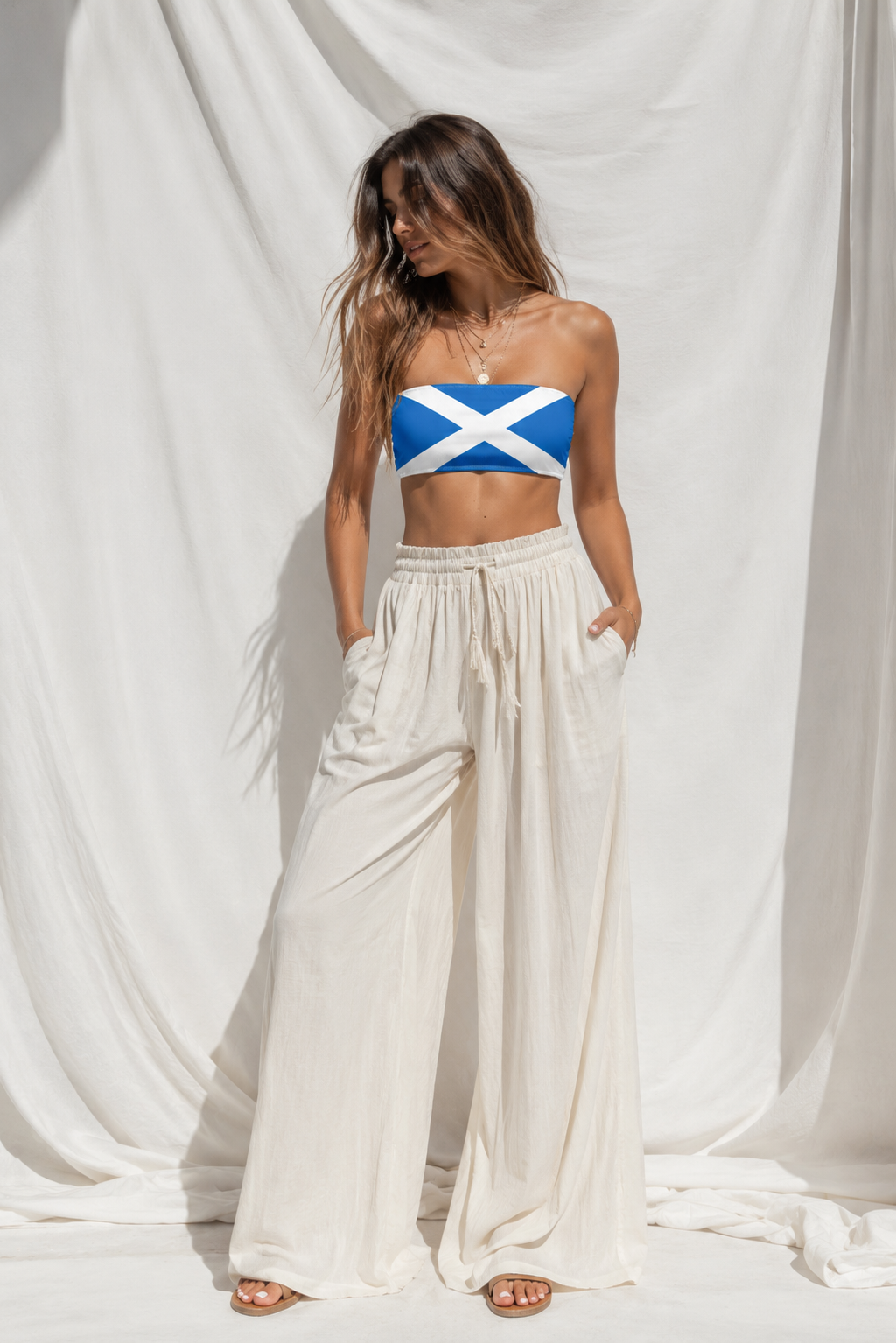 Women's Scotland Bandeau Bikini Top | Strapless Swim Top