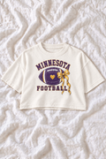 Minnesota Football Oversized Cropped Graphic Tee – Women’s Game Day T-Shirt
