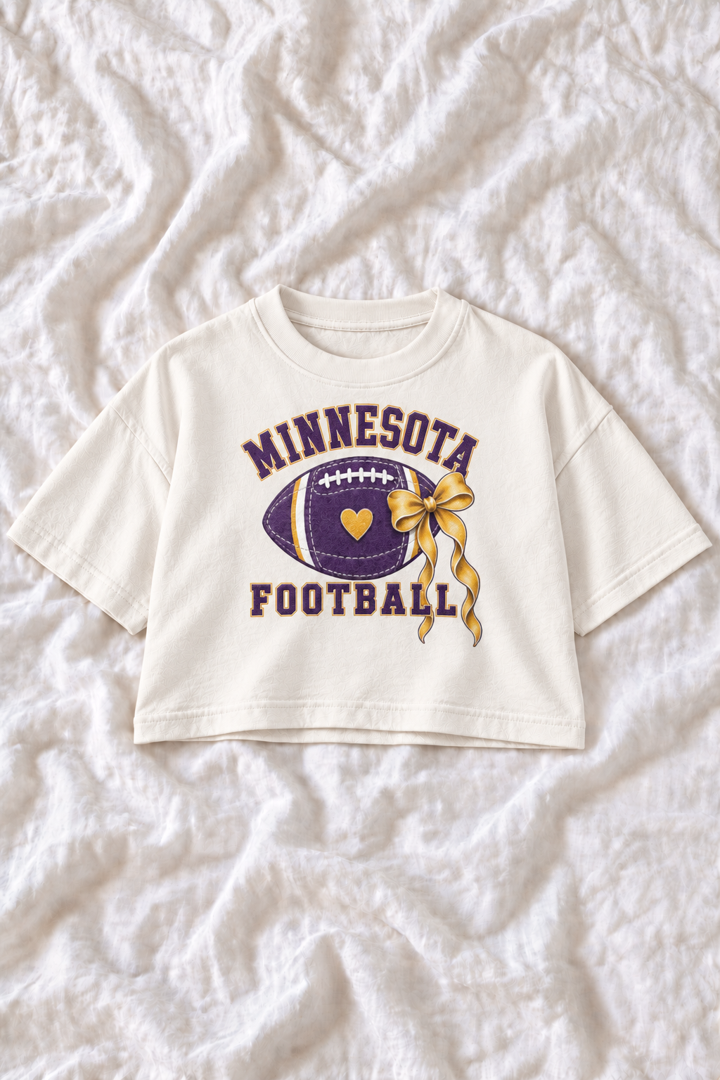 Minnesota Football Oversized Cropped Graphic Tee – Women’s Game Day T-Shirt