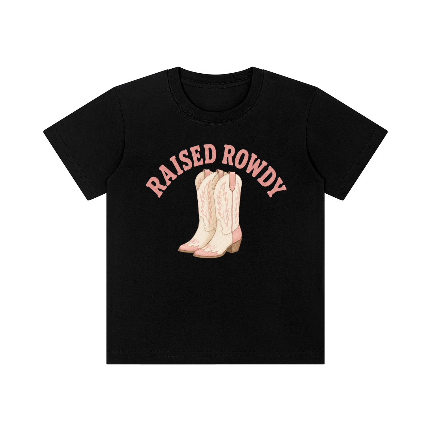 Raised Rowdy Kids Cotton Tee | Western Country Graphic T-Shirt for Toddlers & Youth