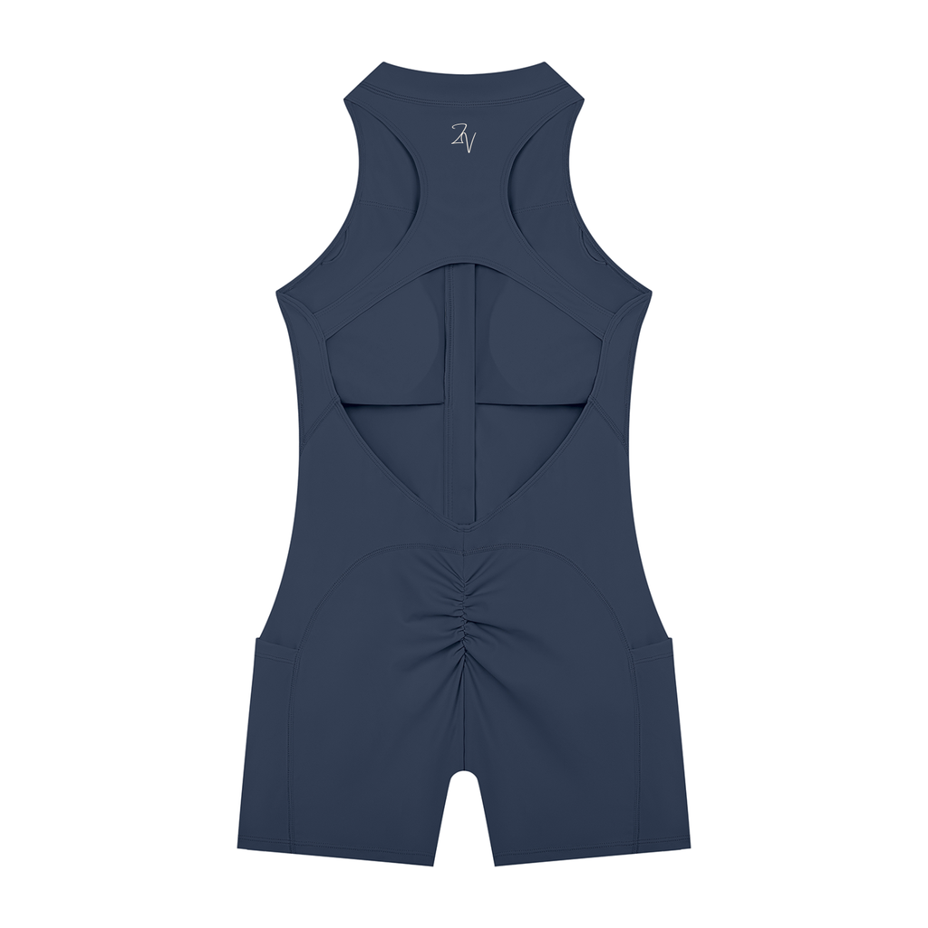 Women's Quarter-Zip Romper | Athletic One-Piece Activewear