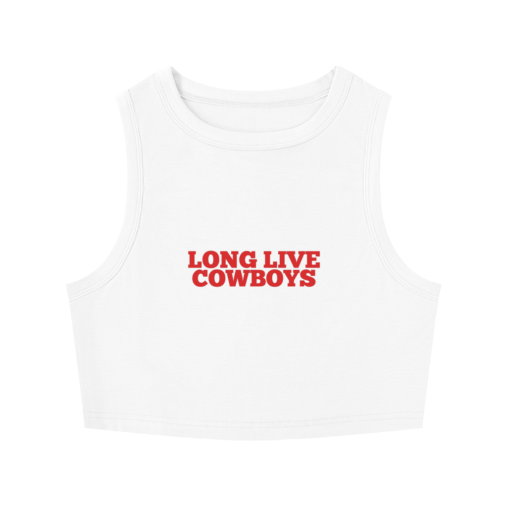 Long Live Cowboys Tight Crewneck Crop Tank Top | Soft Stretch Rayon Western Tank