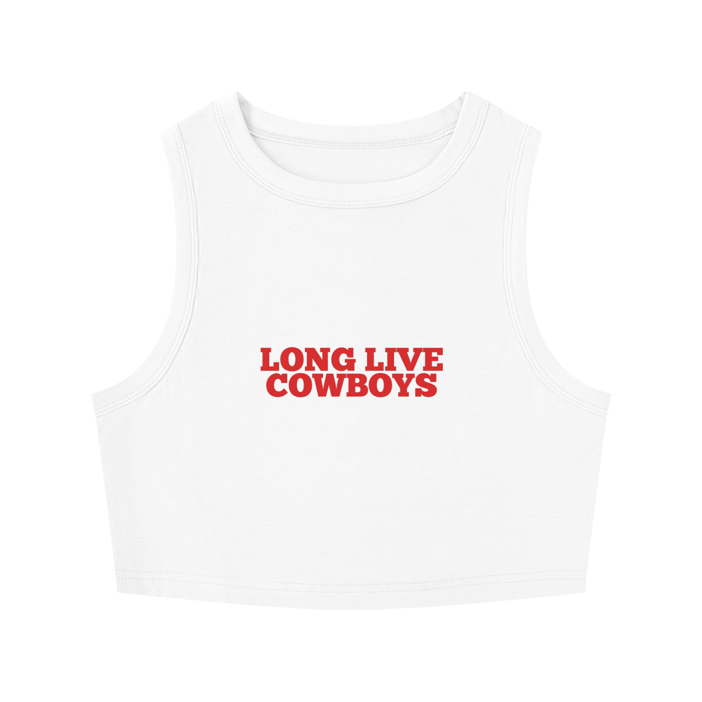 Long Live Cowboys Tight Crewneck Crop Tank Top | Soft Stretch Rayon Western Tank