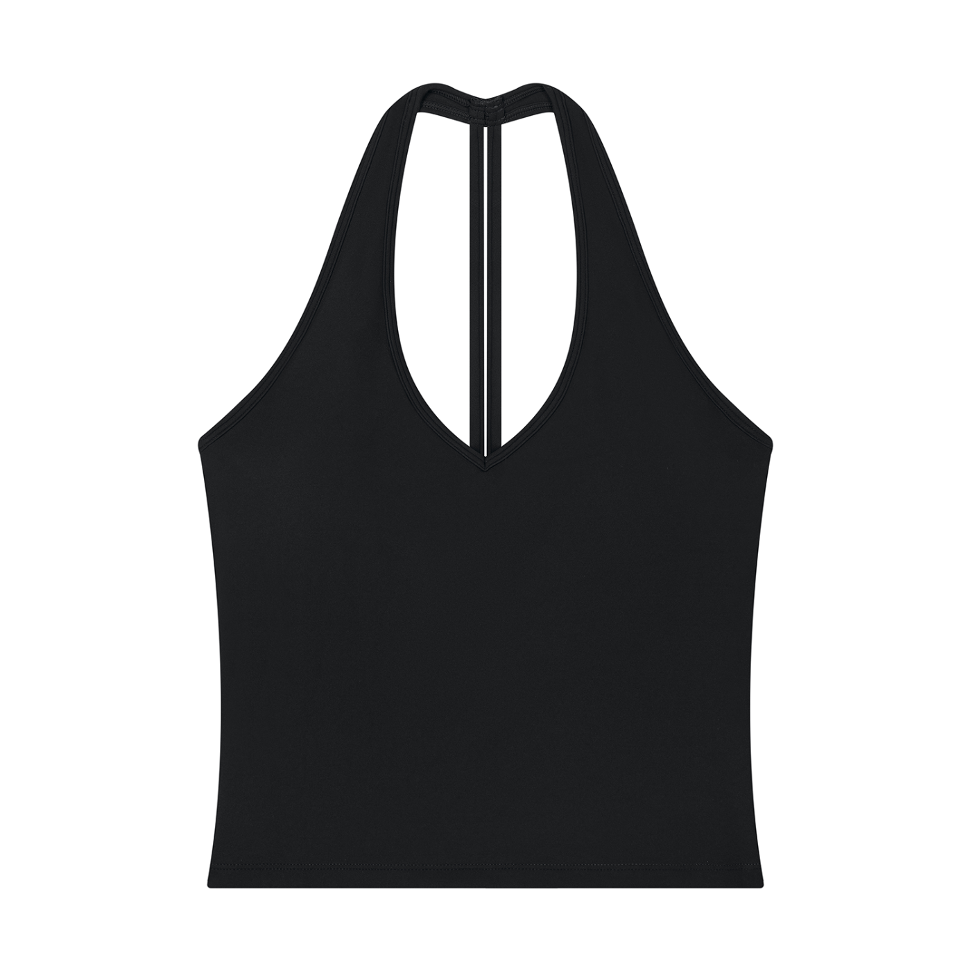 Women's Halter V-Neck Crop Tank Top | Built-In Padded Everyday Tank
